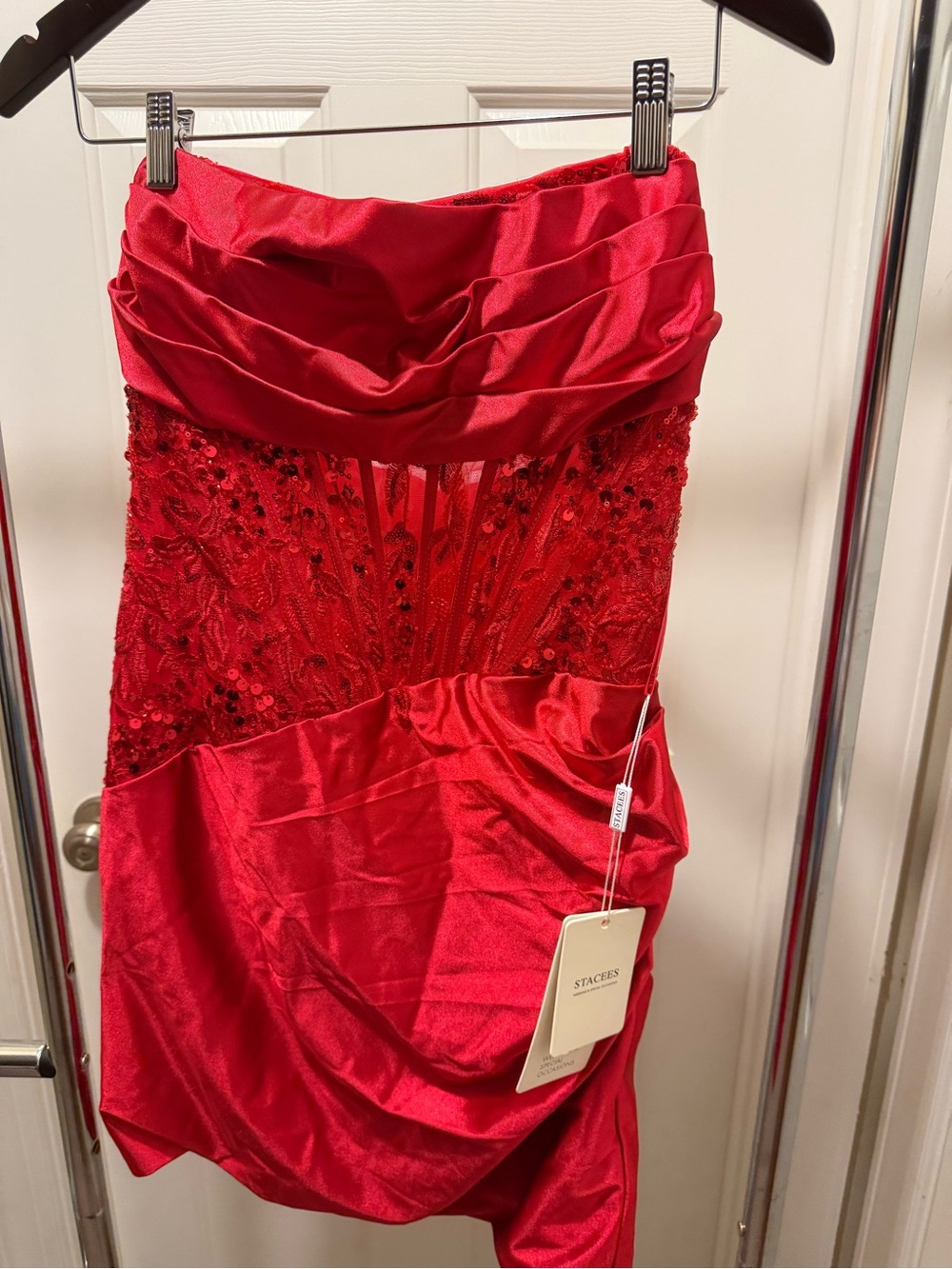 Stacey's Red Strapless Mini Dress (new with tags)